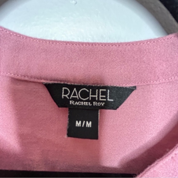 Rachel Rachel Roy V-Neck Short Sleeves Pink Tunic Top Medium - Picture 7 of 11